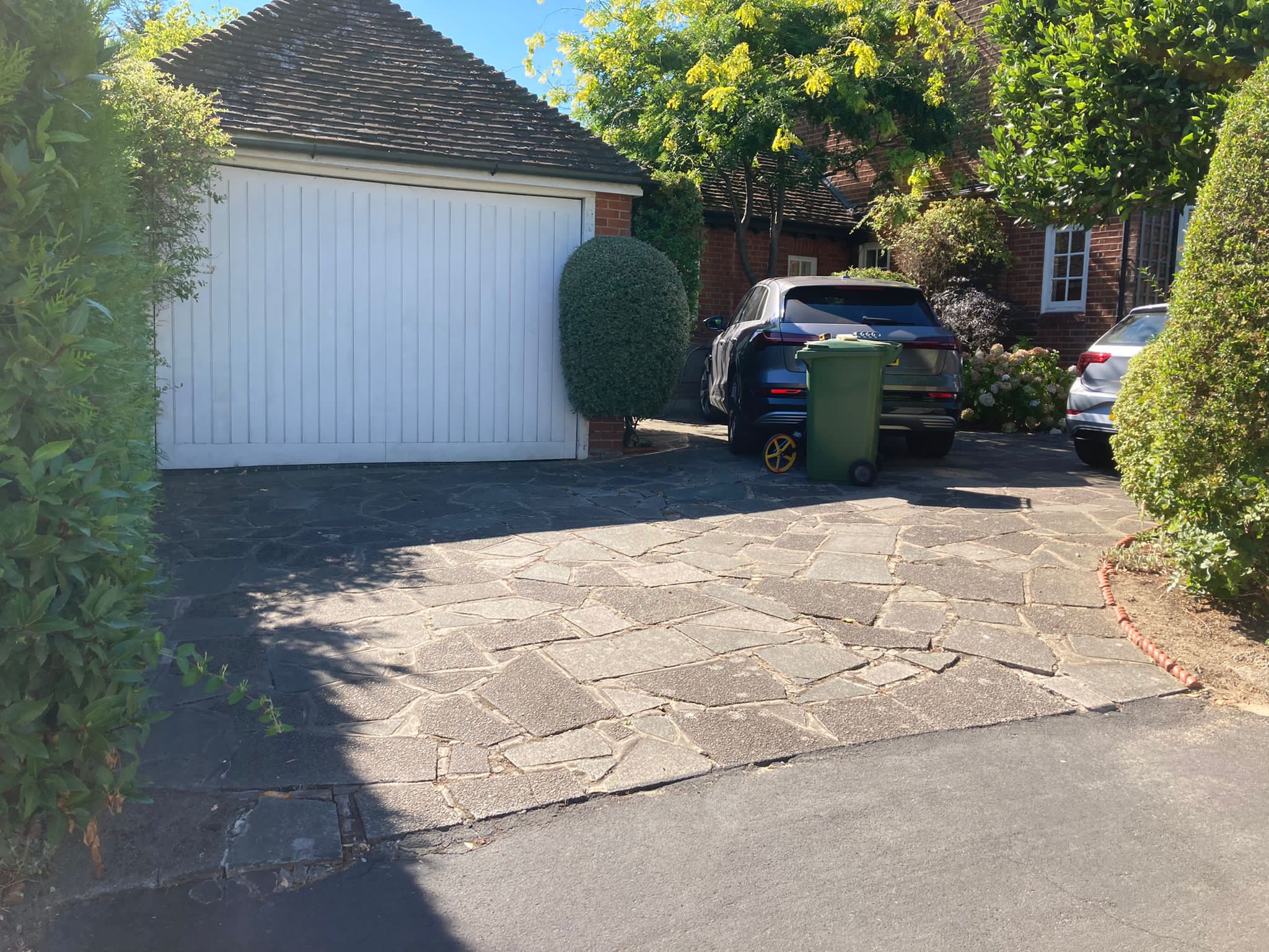 Before Yorkstone driveway transformation