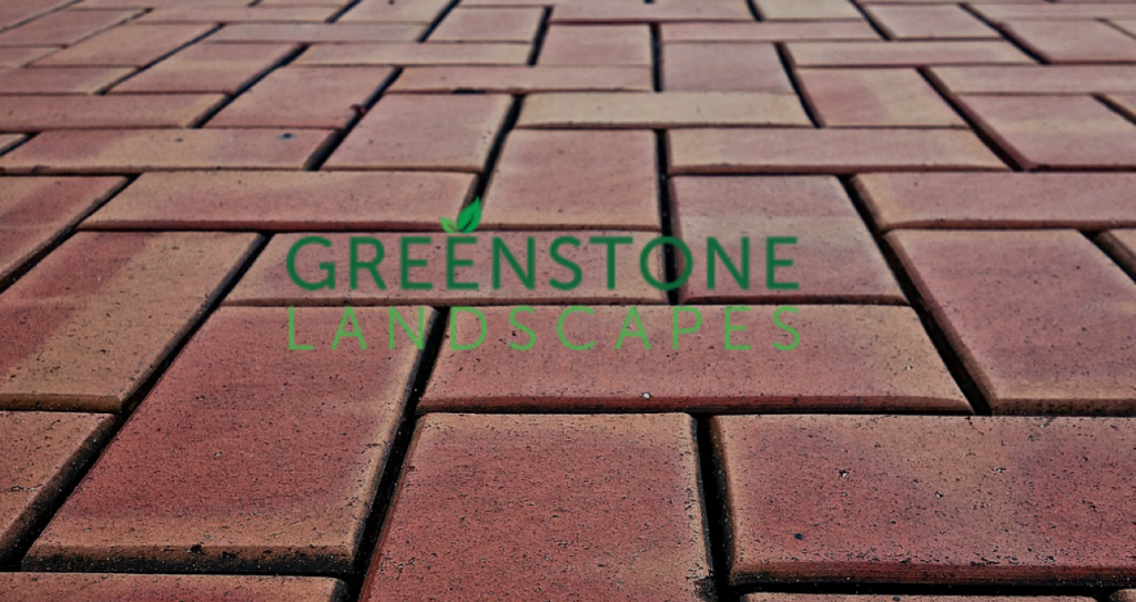 Block paving with Greenstone Landscapes Logo