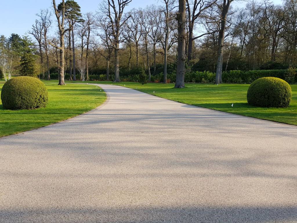 resin bound driveway road installed by Greenstone Landscapes for resin surfacing ideas