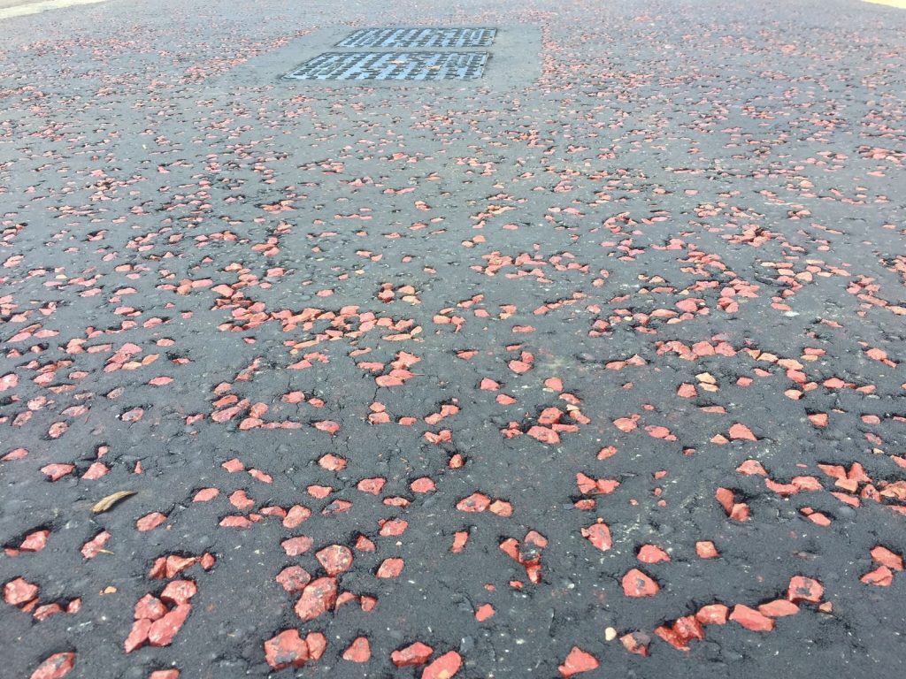 Tarmac surface with stone detail