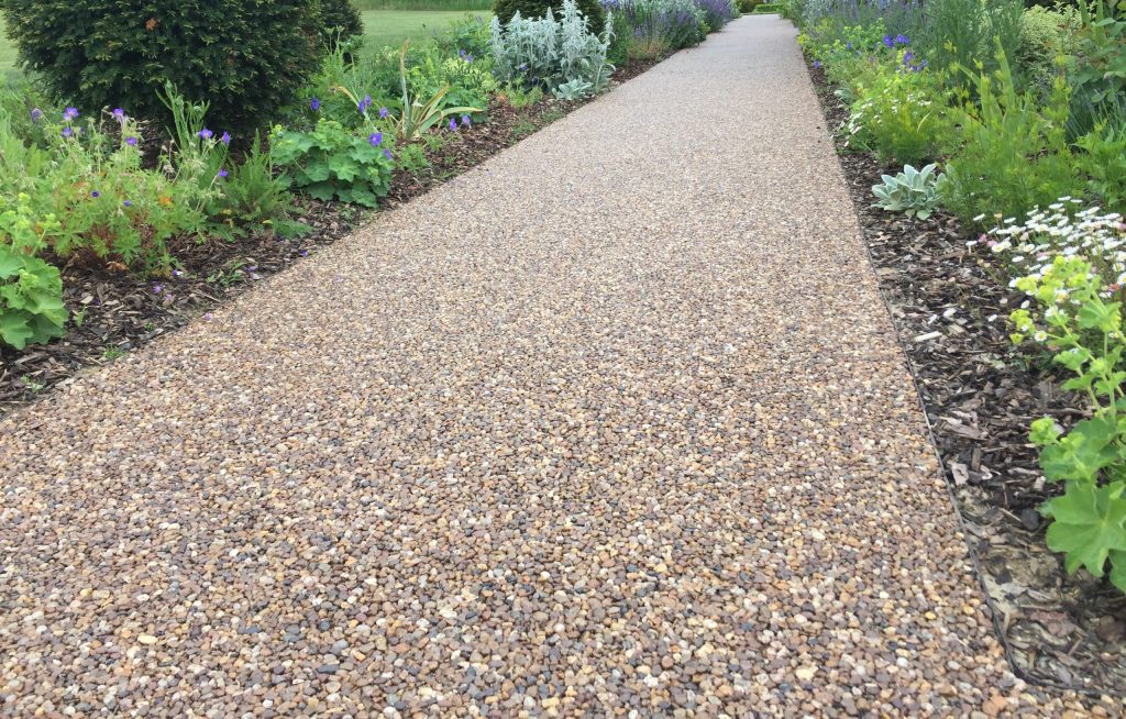 Resin bound pathway installed in Brentwood, Essex by Greenstone Landscapes