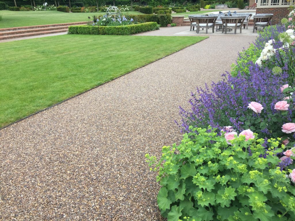 Resin pathway in a large garden in Brentwood