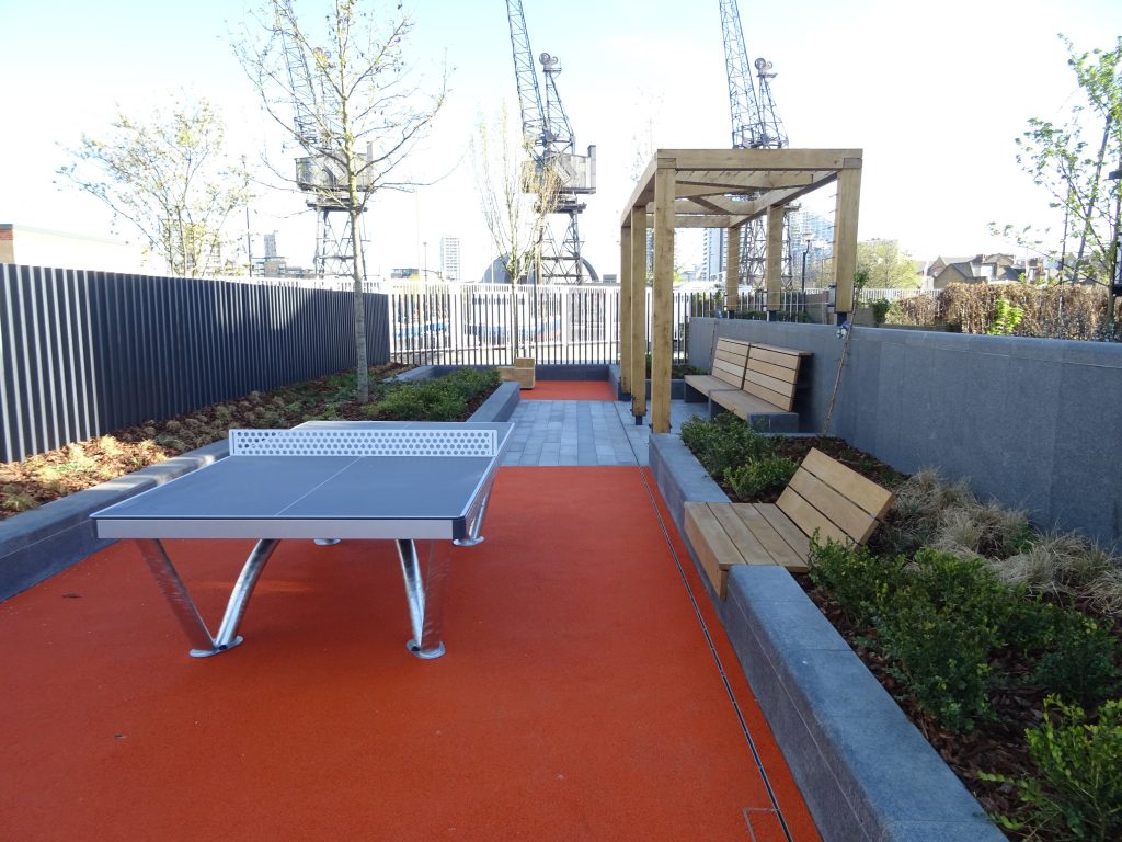 Resin bound gravel in safety orange colour